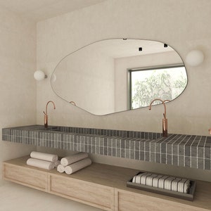 Sile Irregular Wall LED Mirror Asymmetrical Design Home Mirror Aesthetic Bathroom Mirror Unique Mirror image 9