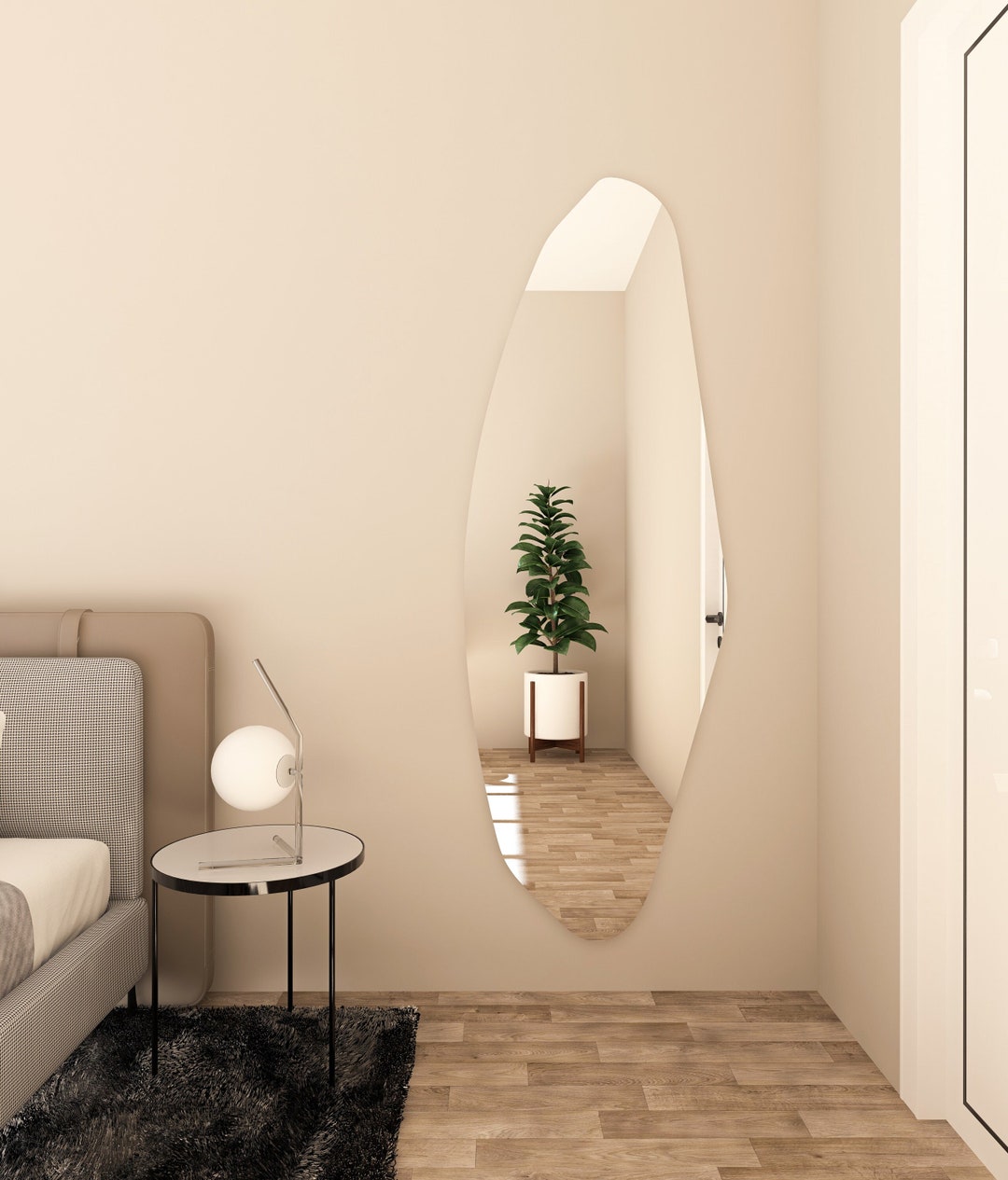 Ina Irregular Full Length Wall Mirror Home Decor Asymmetrical Mirror ...