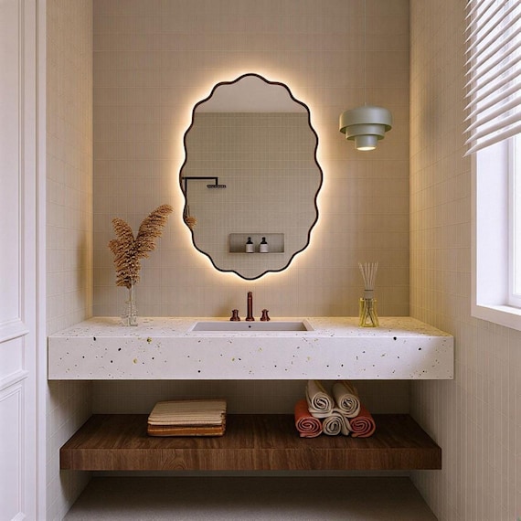 Flower Mirror – LED Lighted Decorative Wall Mirror Modern Floral Design