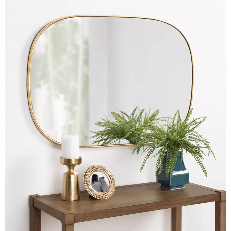 Rectangle Wall Mirror Irregular Home Mirror Asymmetric Home Design Mirror Aesthetic Decor Wall Art image 2