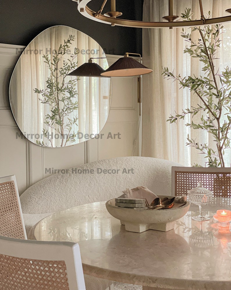 Asymmetrical Mirror Home Decor,Irregular Mirror,Aesthetic Mirror Wall Decor image 4