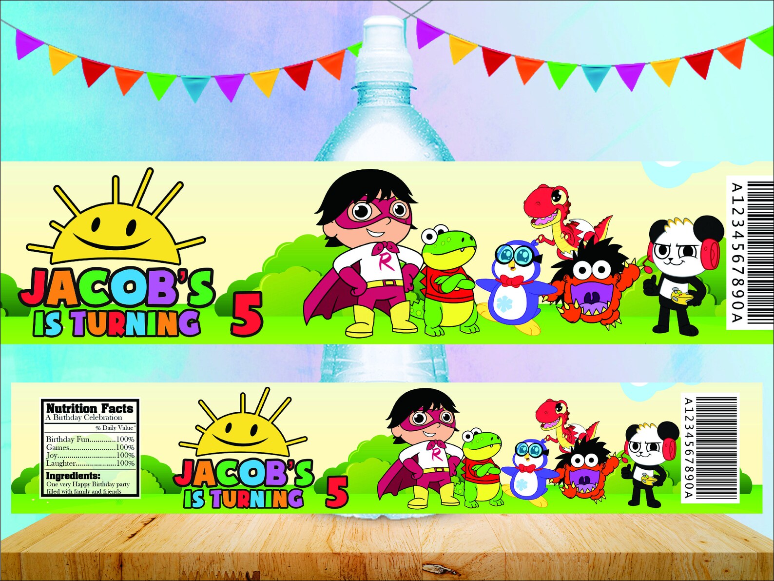 Ryan's World Water Bottle Labels Ryan's World Bottle Etsy