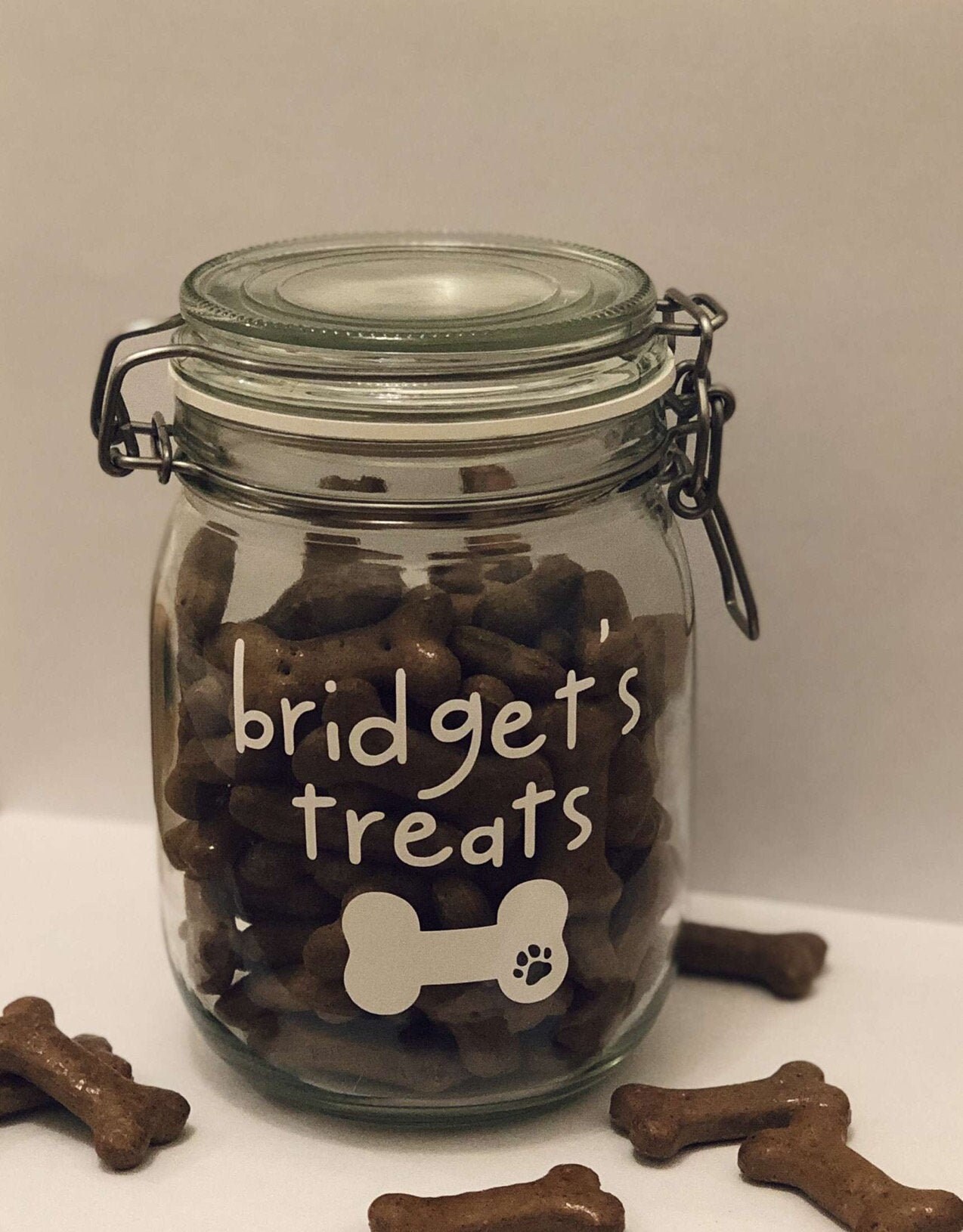 Personalised pet treat jar pet gift. Etsy