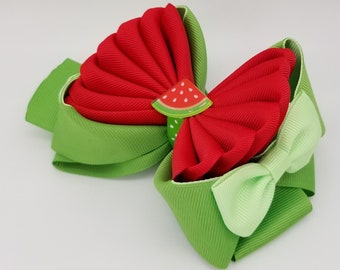 Watermelon hair bow/  Watermelon accesssories