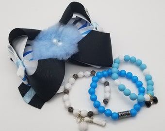 Evelyn kit/ Hairbow and bracelet/ Bracelet/ Hairbow blue/Black hairbow/