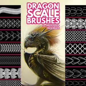 Dragon Scale Brushes for Photoshop and Procreate