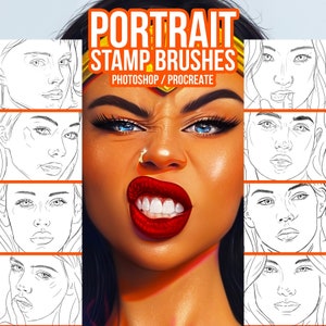 Portrait Stamp Brushes for Photoshop and Procreate