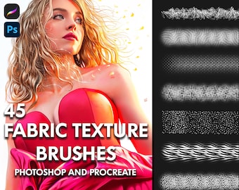 Procreate and Photoshop fabric texture brushes. Textile brushes set. Procreate and Photoshop Clothes Brushes