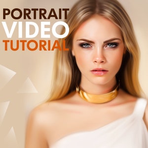 May include: A portrait video tutorial featuring a woman with long blonde hair wearing a white top and a gold choker necklace.