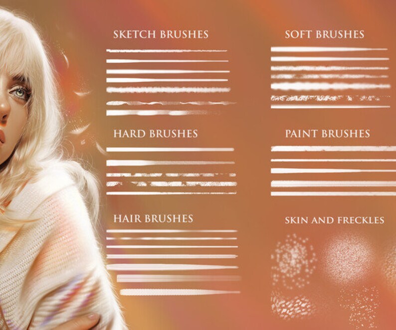 Portrait Brushes for Photoshop and Procreate, Portrait Brush Bundle - Etsy