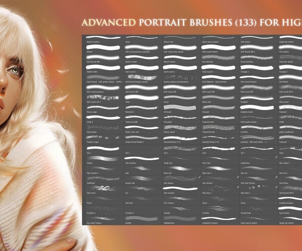 Portrait Brushes for Photoshop and Procreate, Portrait Brush Bundle - Etsy
