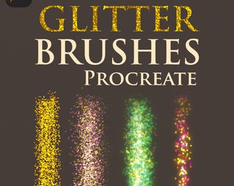 Procreate glitter texture brushes. Procrete gold glow. Shimmer, Procreate sparkly glitter brush, Shiny brushes for Procreate.
