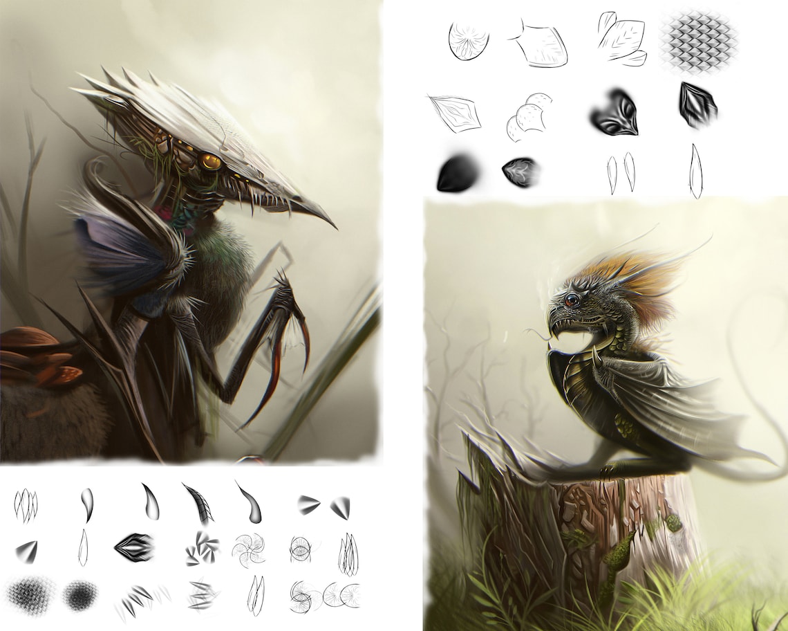 Dragon Brushes for Photoshop and Procreate - Etsy