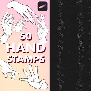 Procreate Hand Stamp Brushes: Pose Reference, Digital Art (Brushset)