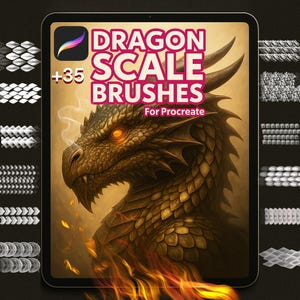 Dragon Scale Brushes for Procreate. Procreate dragon scales. Dragon Scales. Premium Dragon Scales.