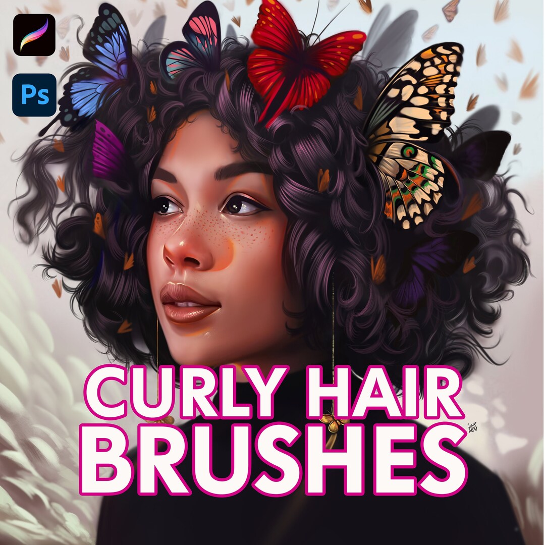 Procreate Curly Brushes Procreate Wavy Hair Brush Hair Brush Etsy