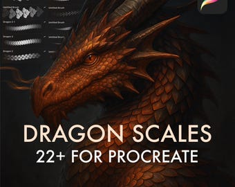 Pinceles de escamas de dragón para Procreate: Sellos de textura realistas (formato de conjunto de pinceles)