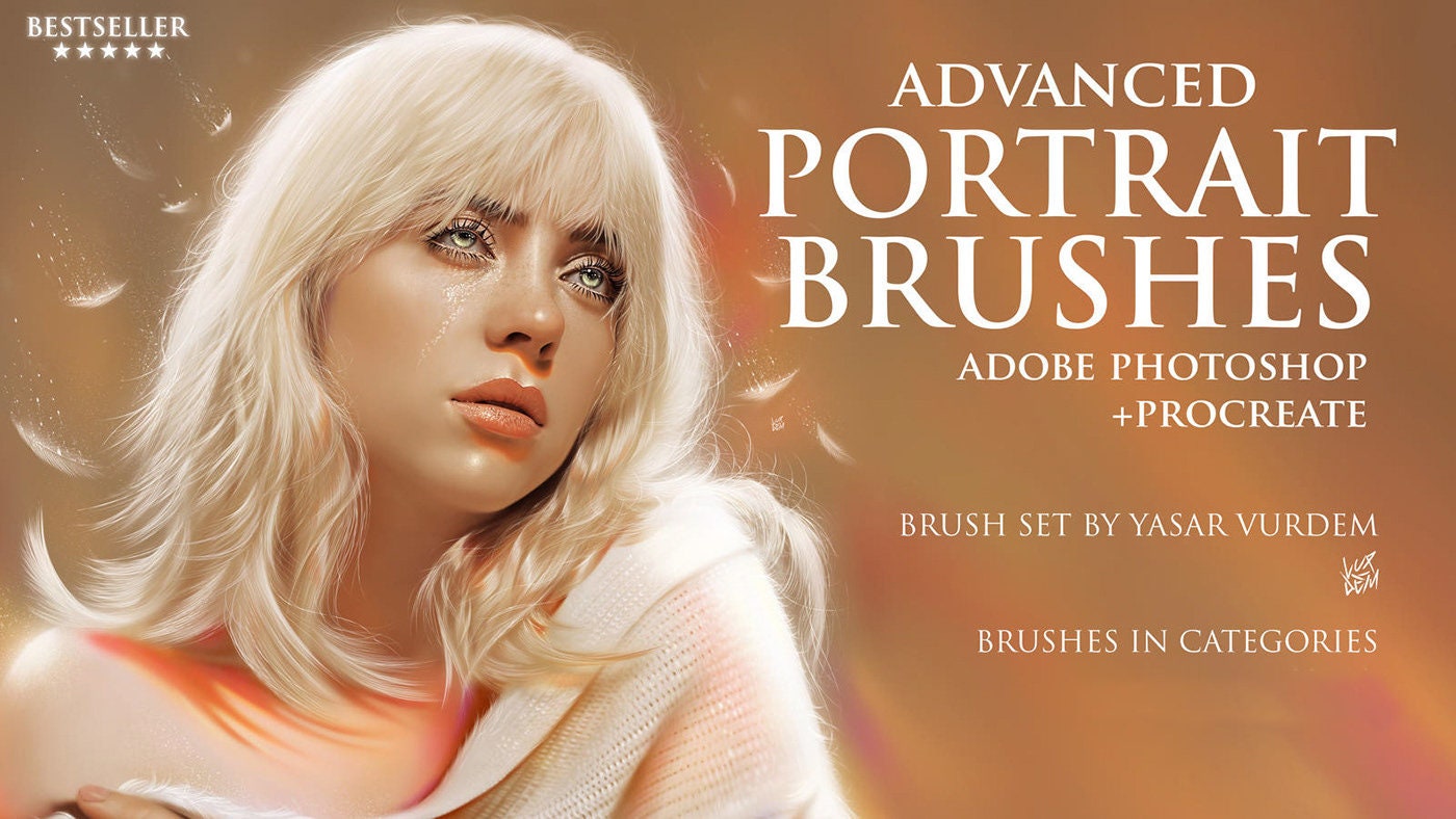 Portrait Brushes for Photoshop and Procreate, Portrait Brush Bundle - Etsy