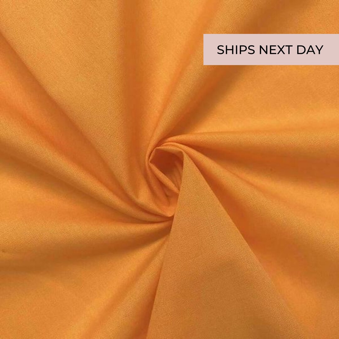Saffron Broadcloth Fabric / Polyester Cotton Mix / Solid Etsy