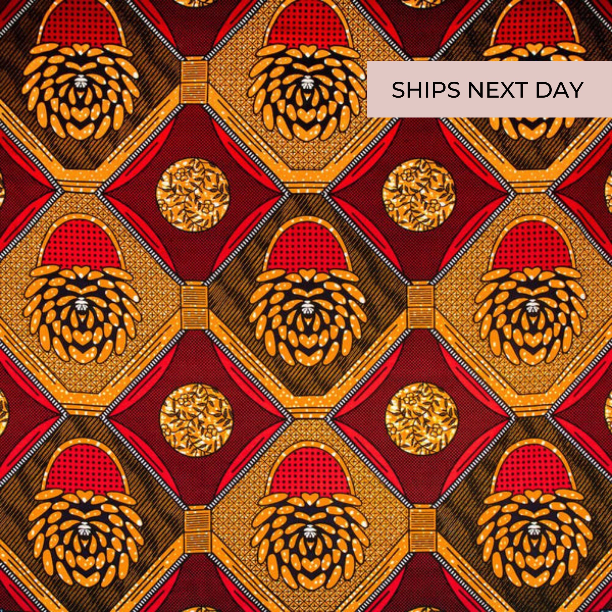 Art Nouveau Floral African Print Fabric / 100% Cotton / Black History Month  Fabric / Red, Orange, White & Black African Print Fabric -  Canada