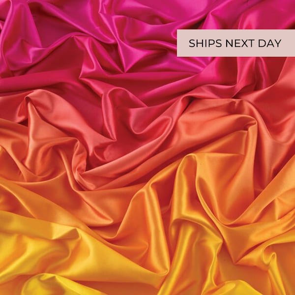Pink & Orange Ombre Stretch Fabric / 58 Inches Wide / Polyester and Spandex Mix / Apparel Fabric / Ombre Fabric
