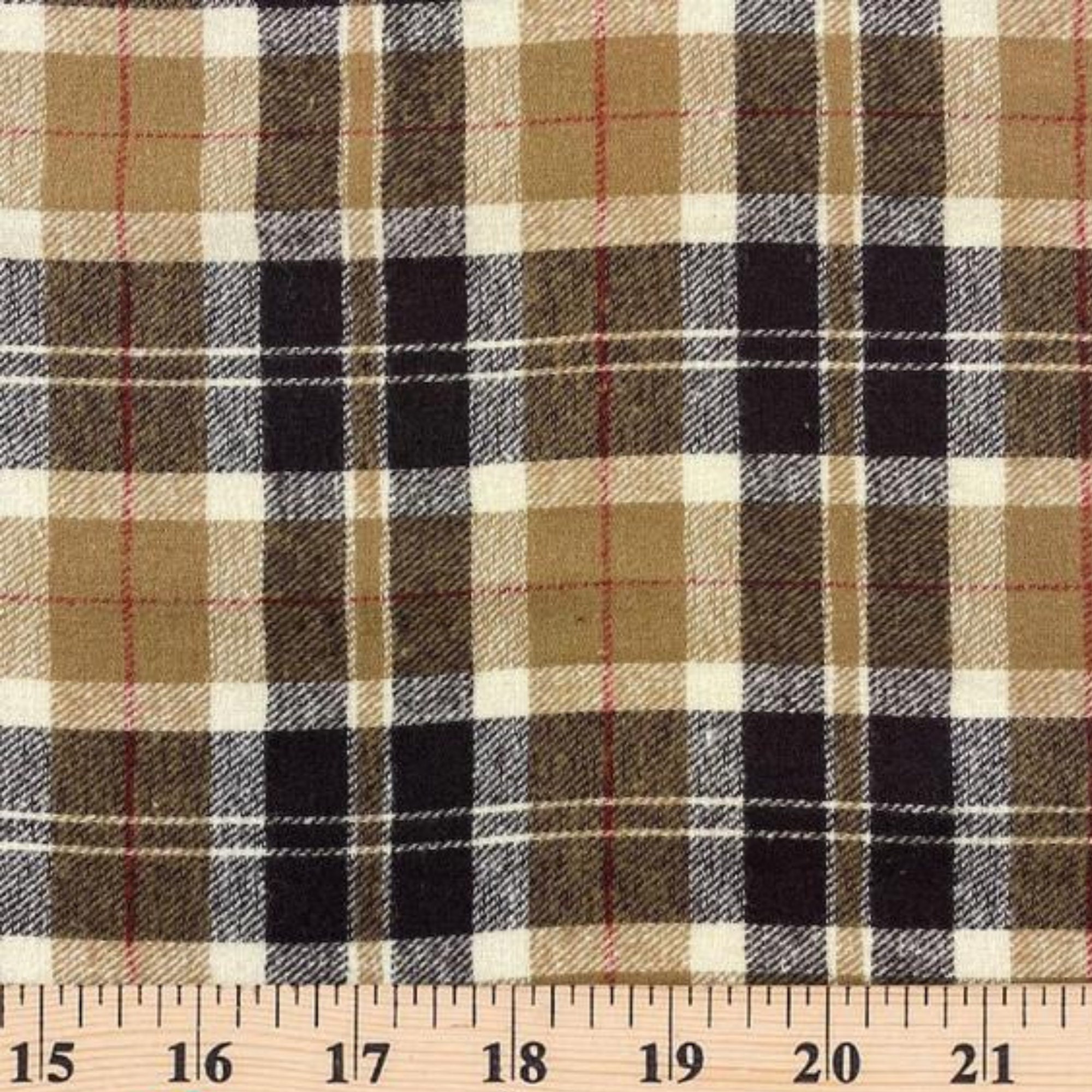 Brown & Beige Plaid Flannel Fabric / Fabric by the Half Yard / Etsy