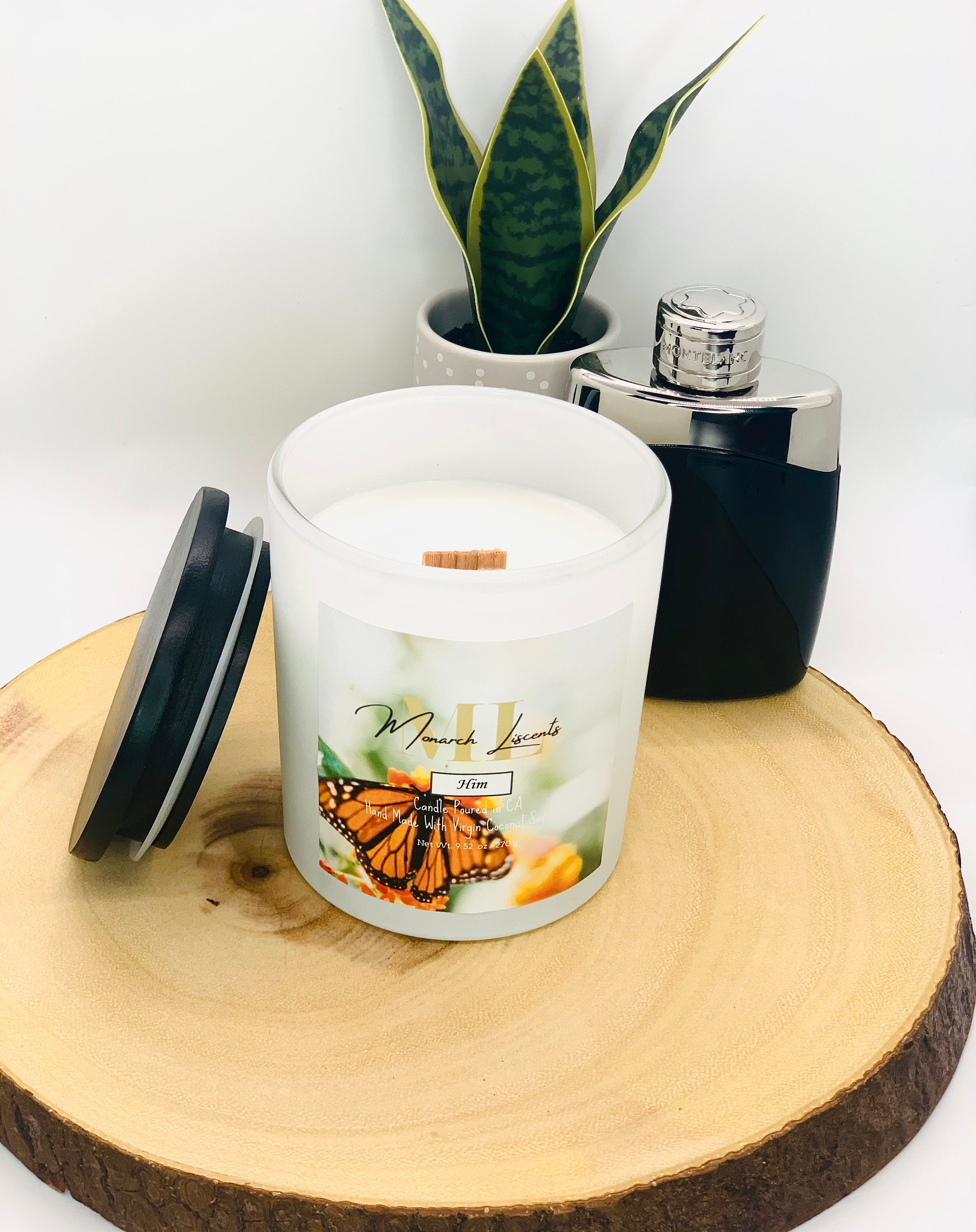 13.5 Oz Matte White Jar Candle With Wooden Lid 9.52 Oz Net Etsy UK