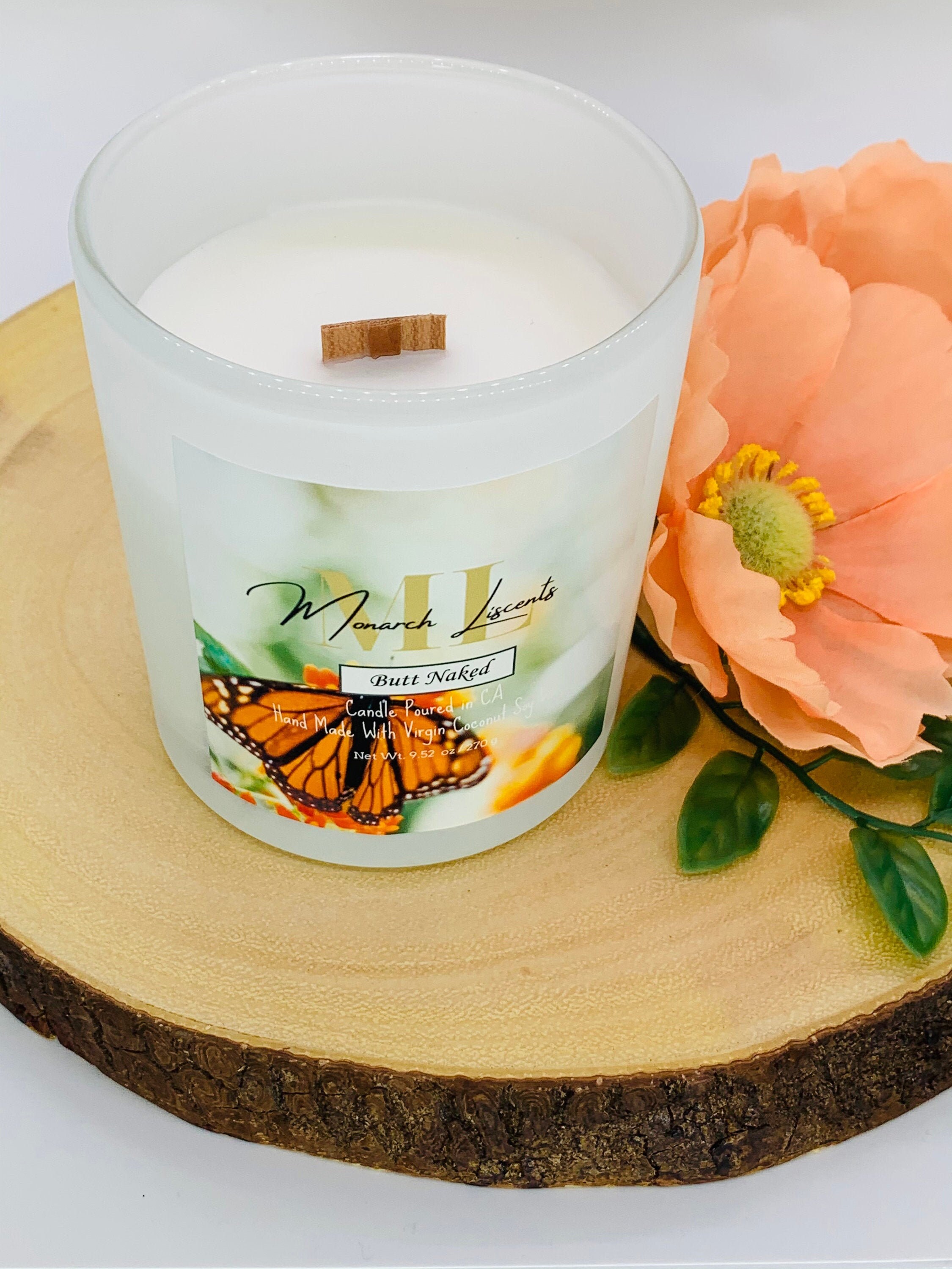 13.5 Oz Matte White Jar Candle With Wooden Lid 9.52 Oz Net Etsy UK