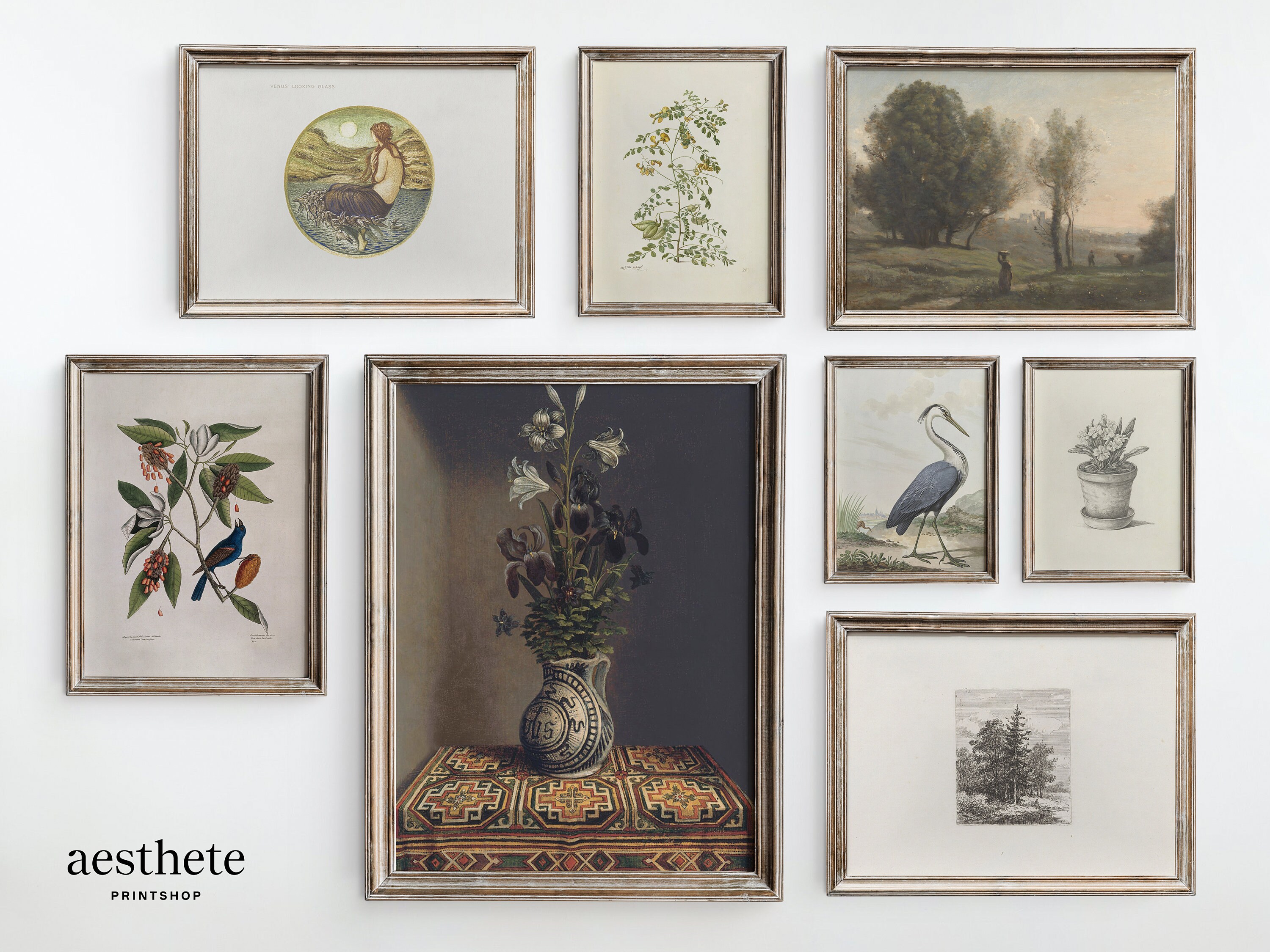 Vintage Gallery Wall Set Art Paintings Antique Printable | Etsy UK