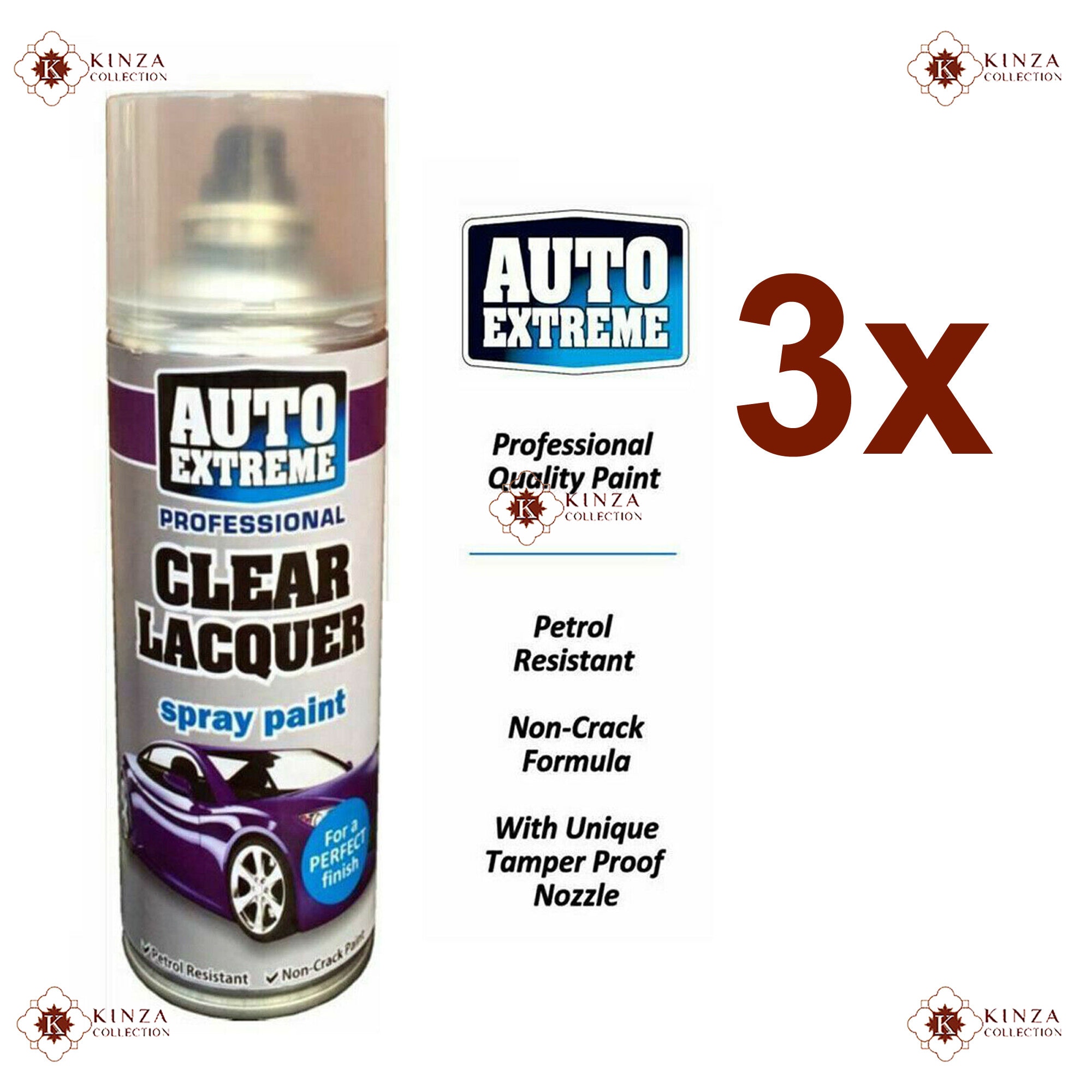 3 x 400ml Auto Extreme Clear Lacquer Gloss Spray Paint Aerosol Etsy