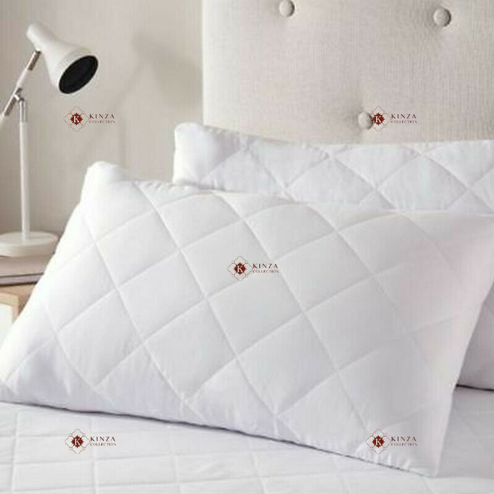 2x Pillows Quilted Luxury Ultra Loft Jumbo Super Bounce Back Etsy