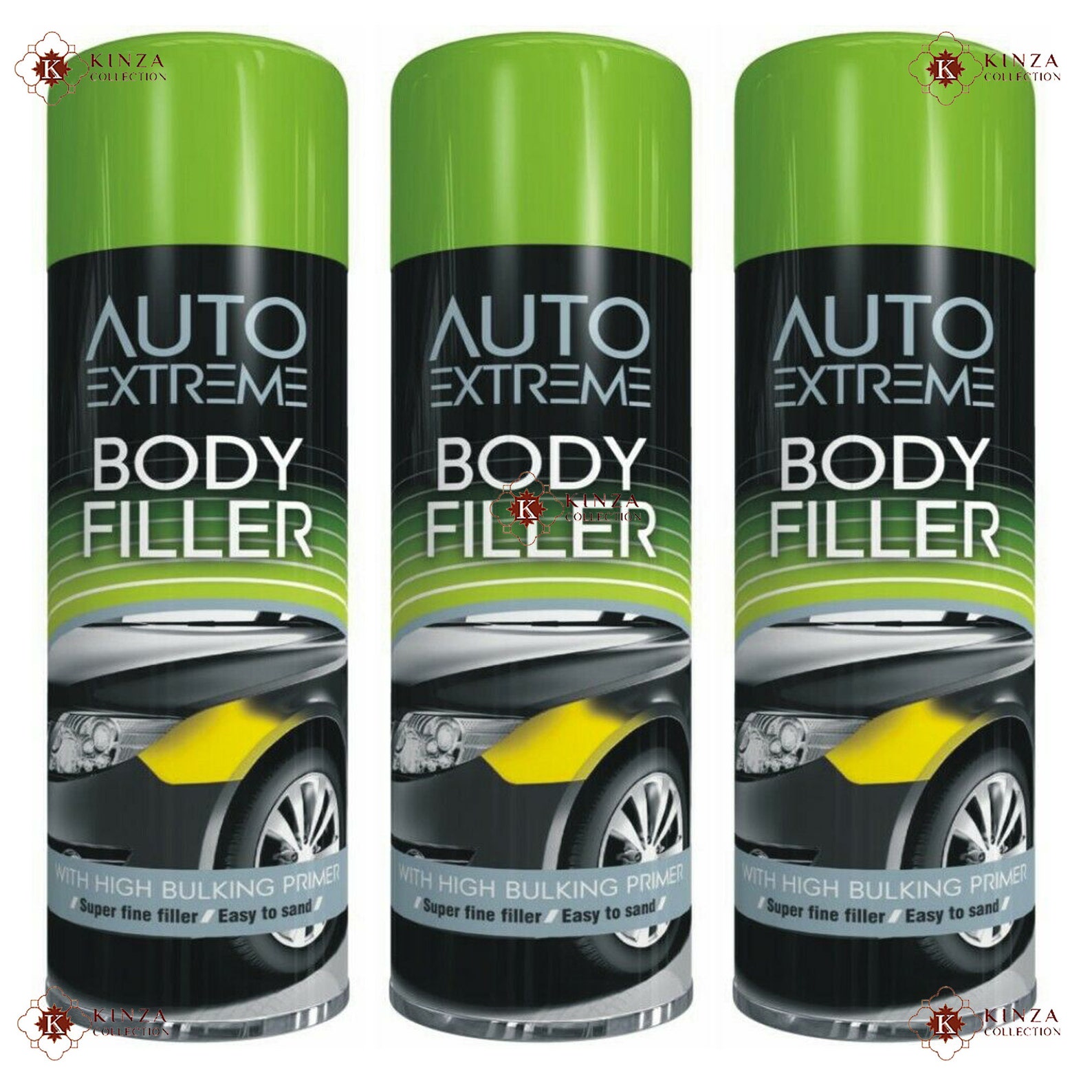 3 x 300ml AX Auto Extreme Car Body Filler Spray Cans Aerosol Etsy