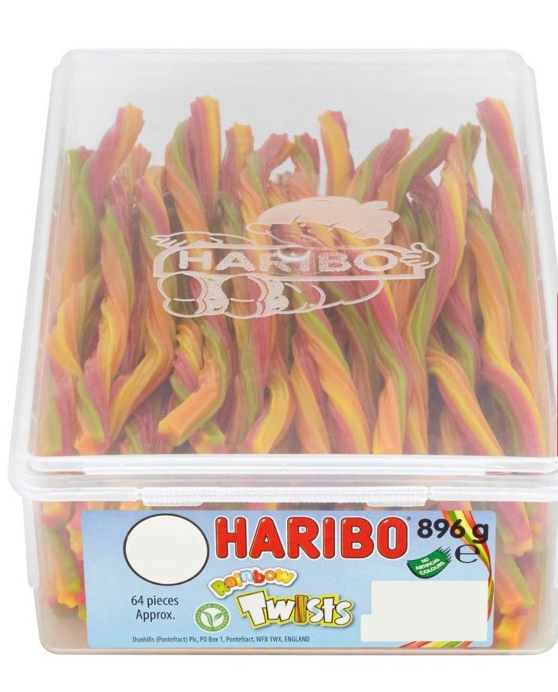 Haribo Rainbow Twists 10p Tub 896g Etsy