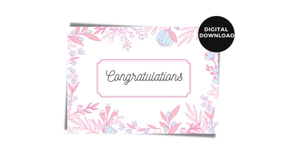 Flower Congrations card anniversary card | Etsy