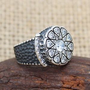 Zircon Stones Solid 925 Sterling Silver Men&#39;s Ring Handmade Gift For Him About Men Gift Ideas Free Shipping
