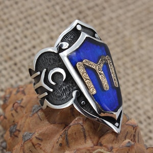 IYI Kayi Tribe, Thumb Ring, Solid 925 Sterling Silver Men&#39;s Ring,  Dirilis Ertugrul Ring, Archer Ring, Bowman Ring, Adjustible Ring