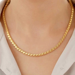 Solid 925 Sterling Silver Women&#39;s Barley Chain Necklace, Fashion Jewelry, Gold Plated, Rose Gold Plated, Gift For Her, Women  Accessory