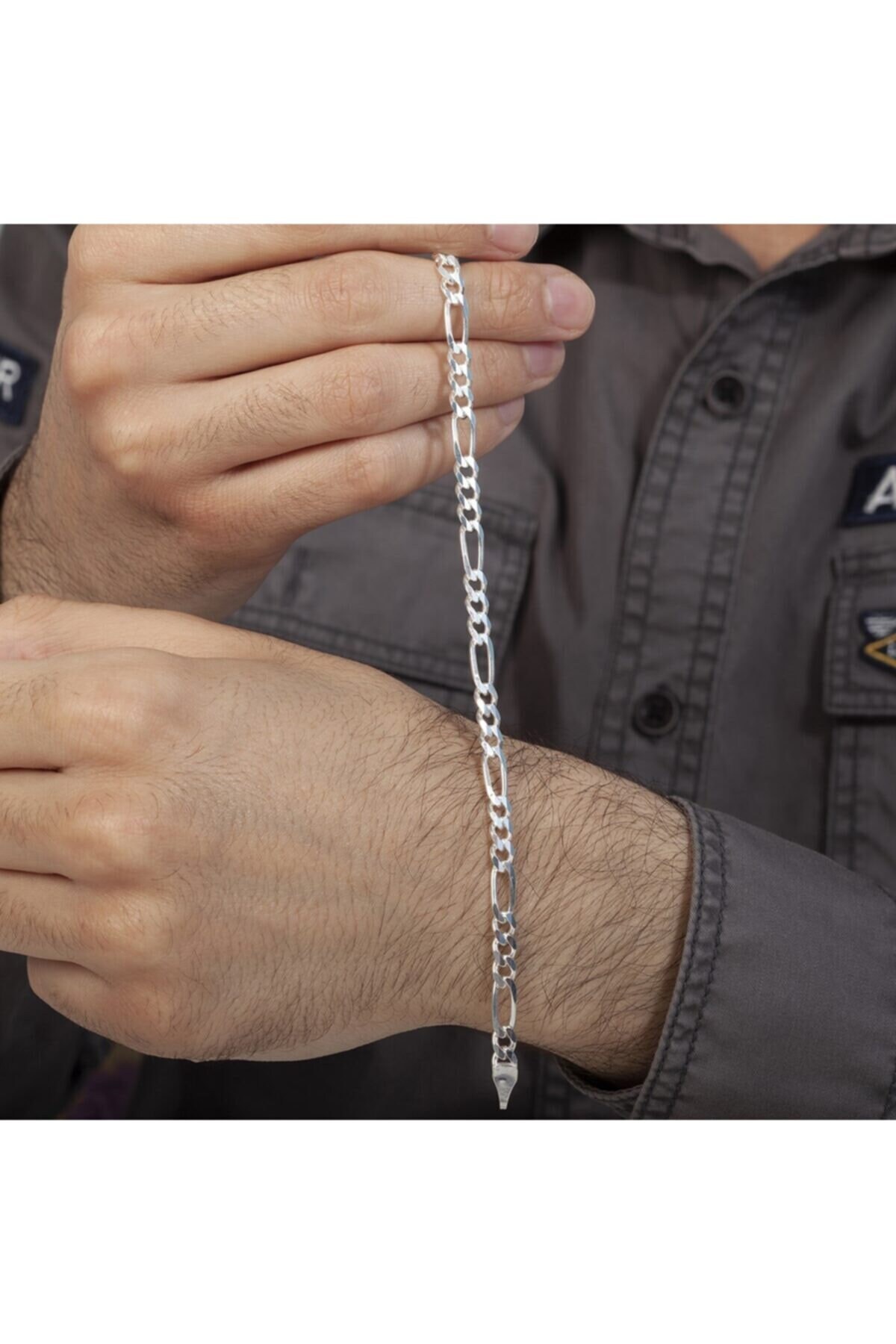 6mm Solid 925 Sterling Silver Figaro Men