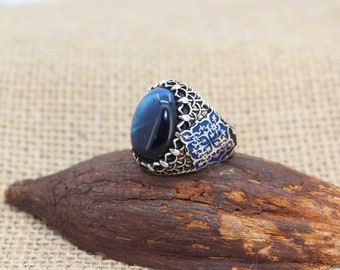 Anello in pietra naturale intarsiato a forma di foglia vintage - Nola