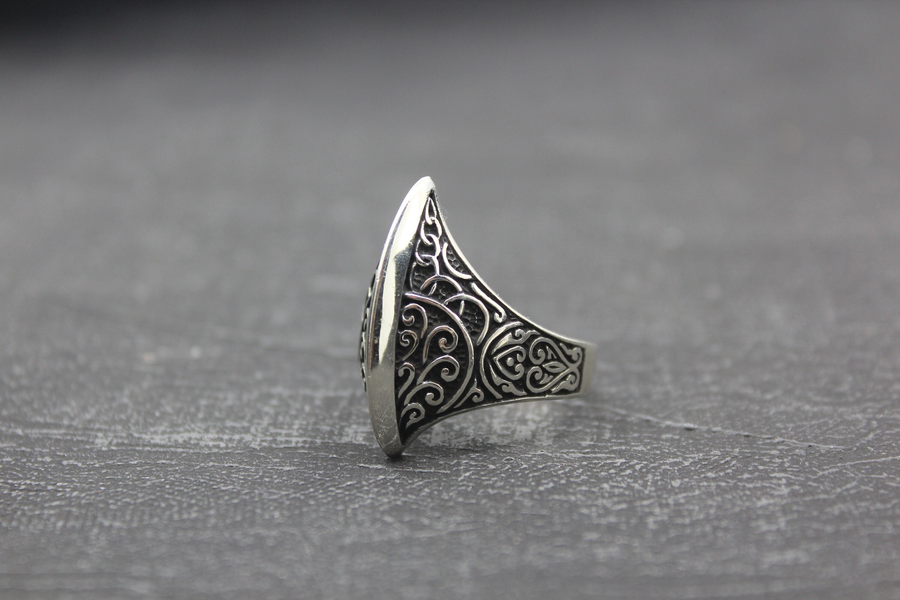 Viking Axe Thumb Ring Solid 925 Sterling Silver Men's Ring Archer