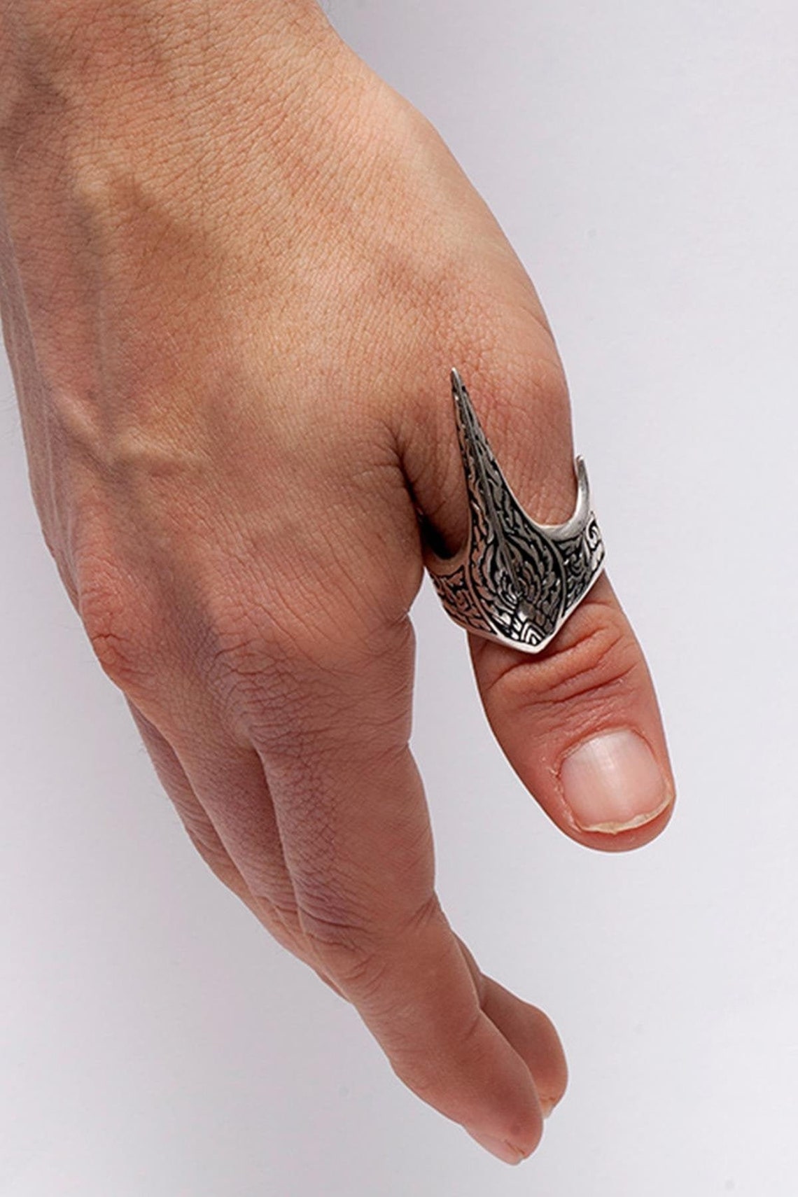 Turkish Ottoman Thumb Ring Solid 925 Sterling Silver Men's Etsy