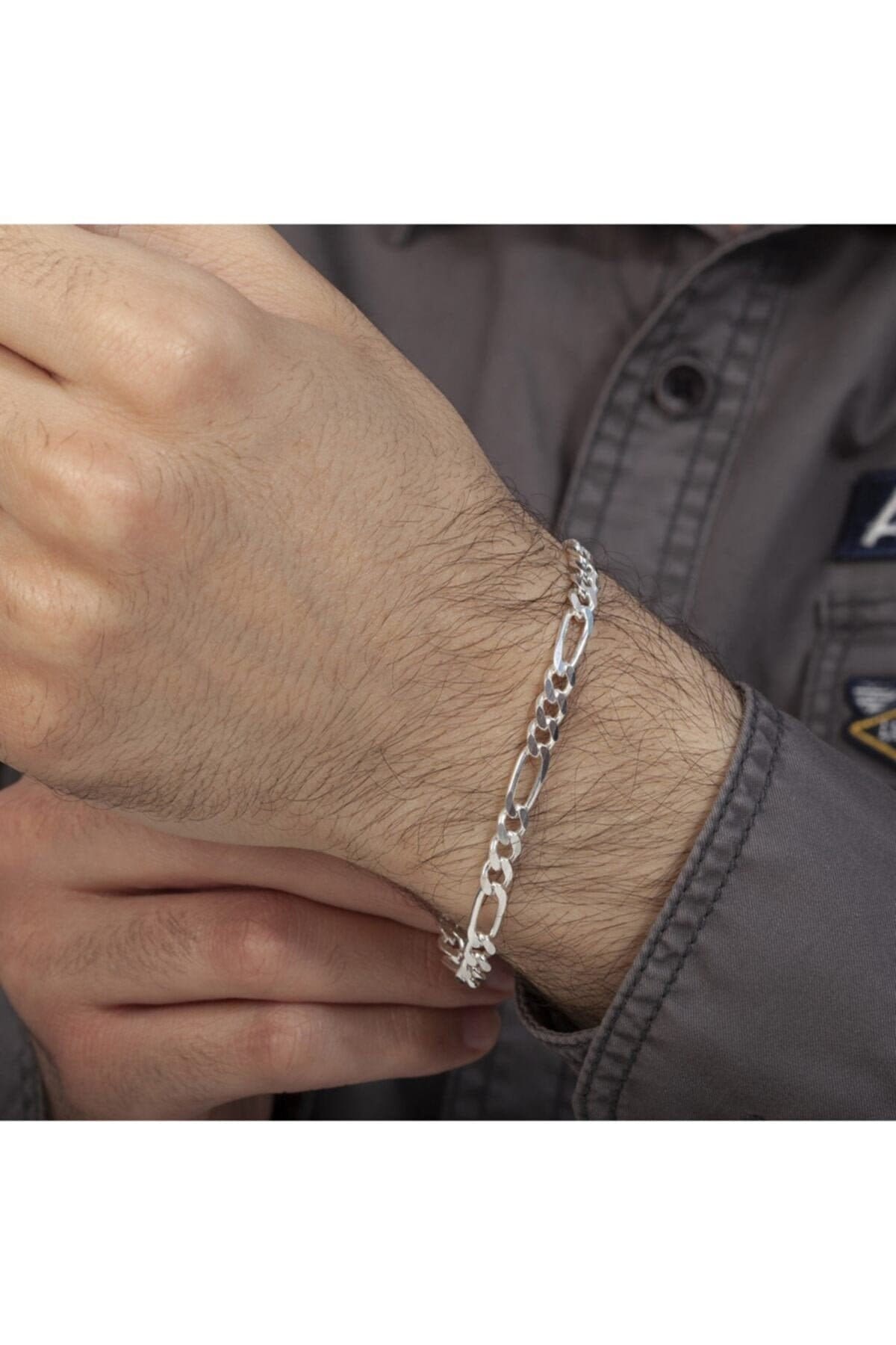 6mm Solid 925 Sterling Silver Figaro Men