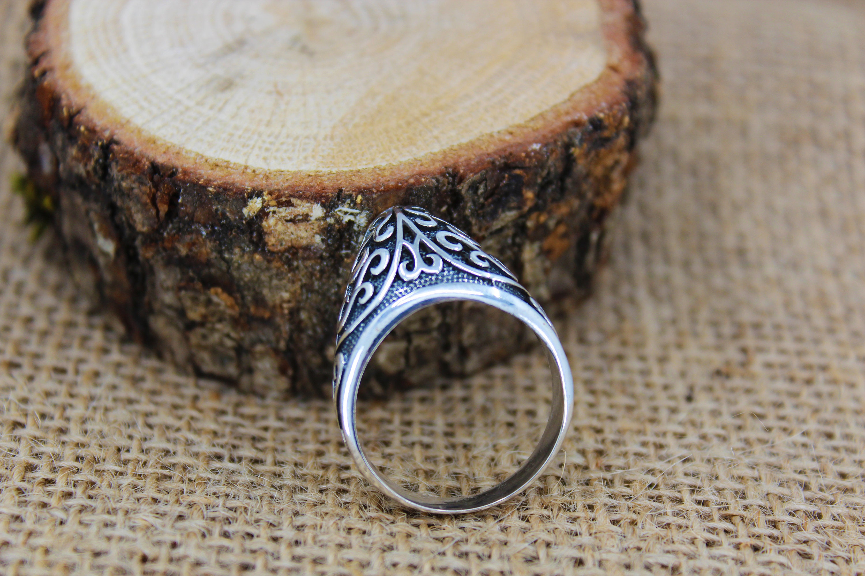 Solid 925 Sterling Silver Double Headed Eagle Kayi Tribe Archer Men's Ring – Turkish Ottoman Style