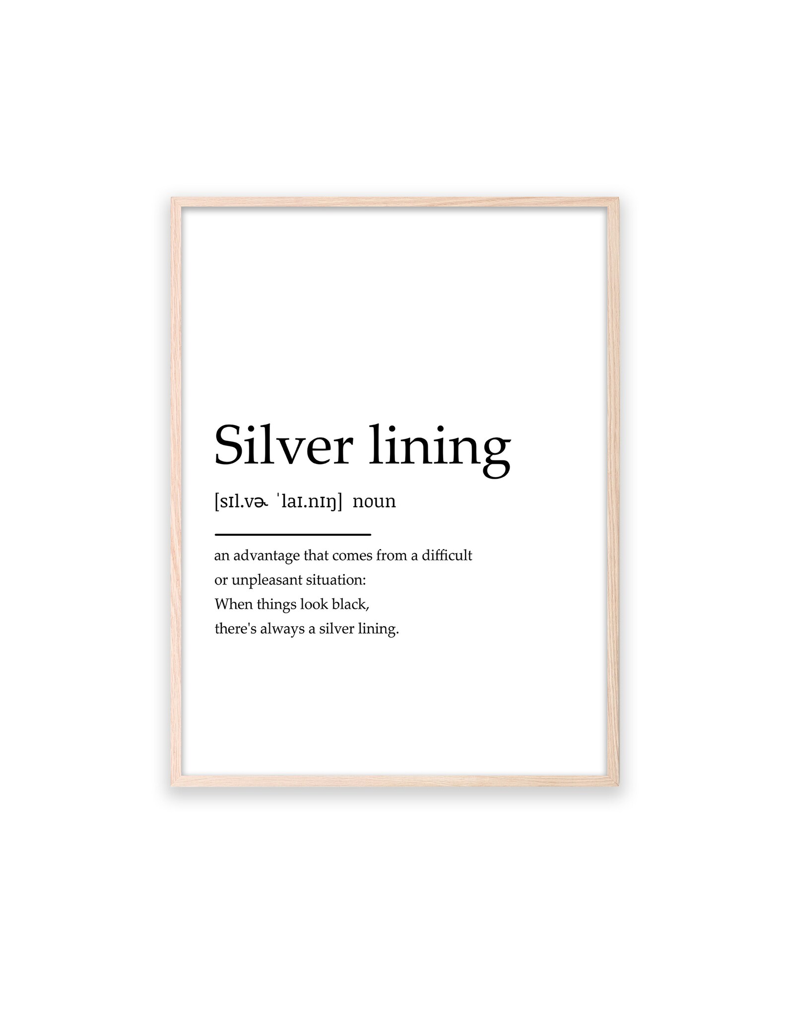 Silver Lining Definition Printable Wall Art Wall Art Print Etsy