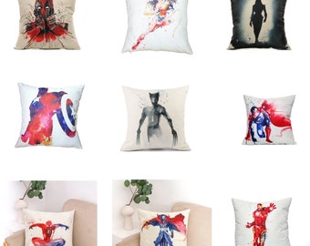 Superhero Cushion Cover Marvel Avengers Pillowcase Superman Batman Spider-Man