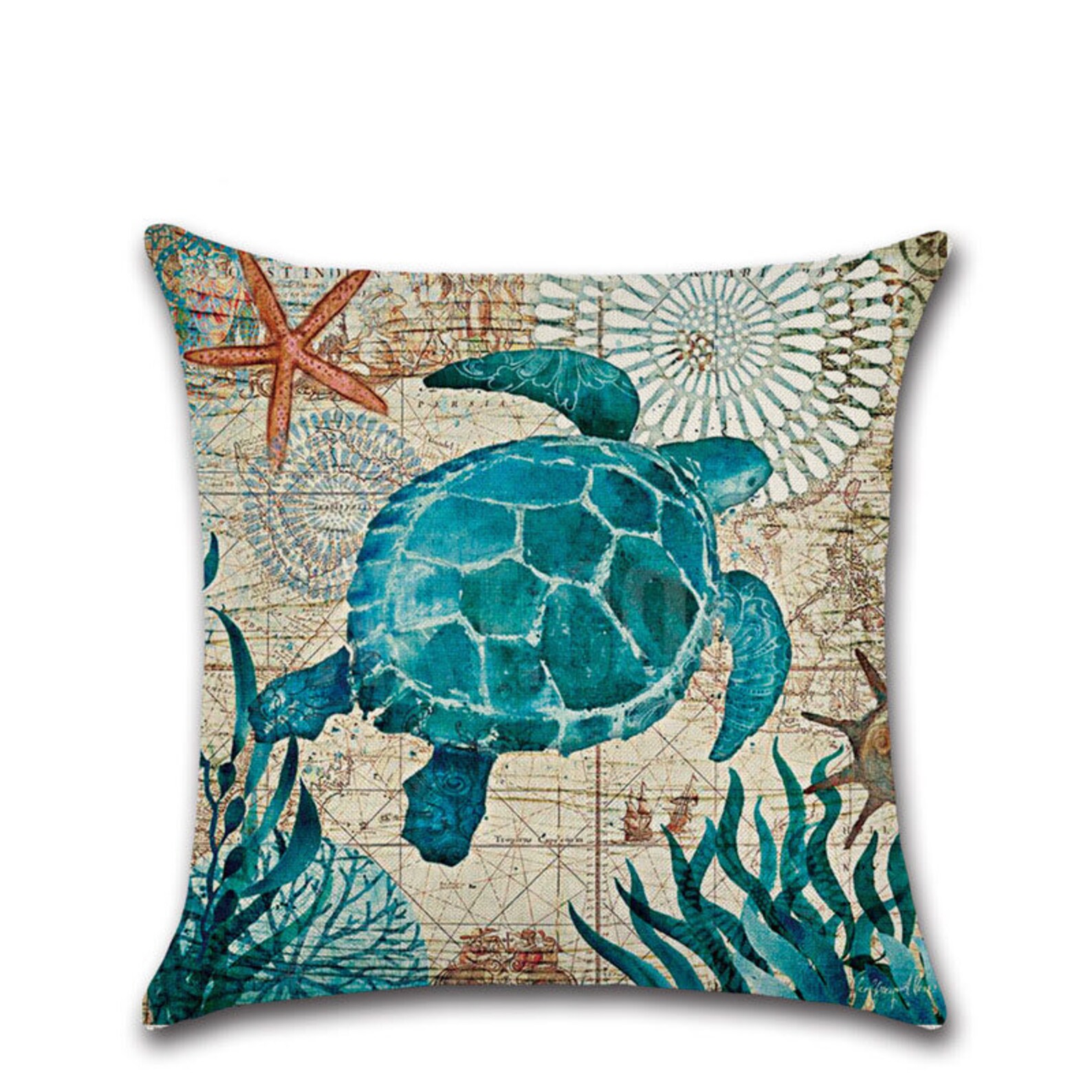 Sea Life Pillow Cover Ocean Pillow Sea Animal Themed Room Etsy