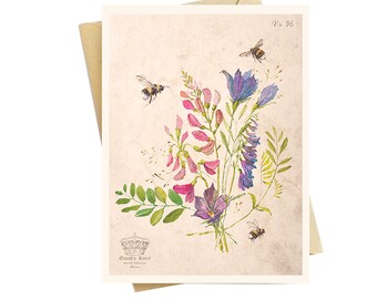 Original Art Lavender Note Card