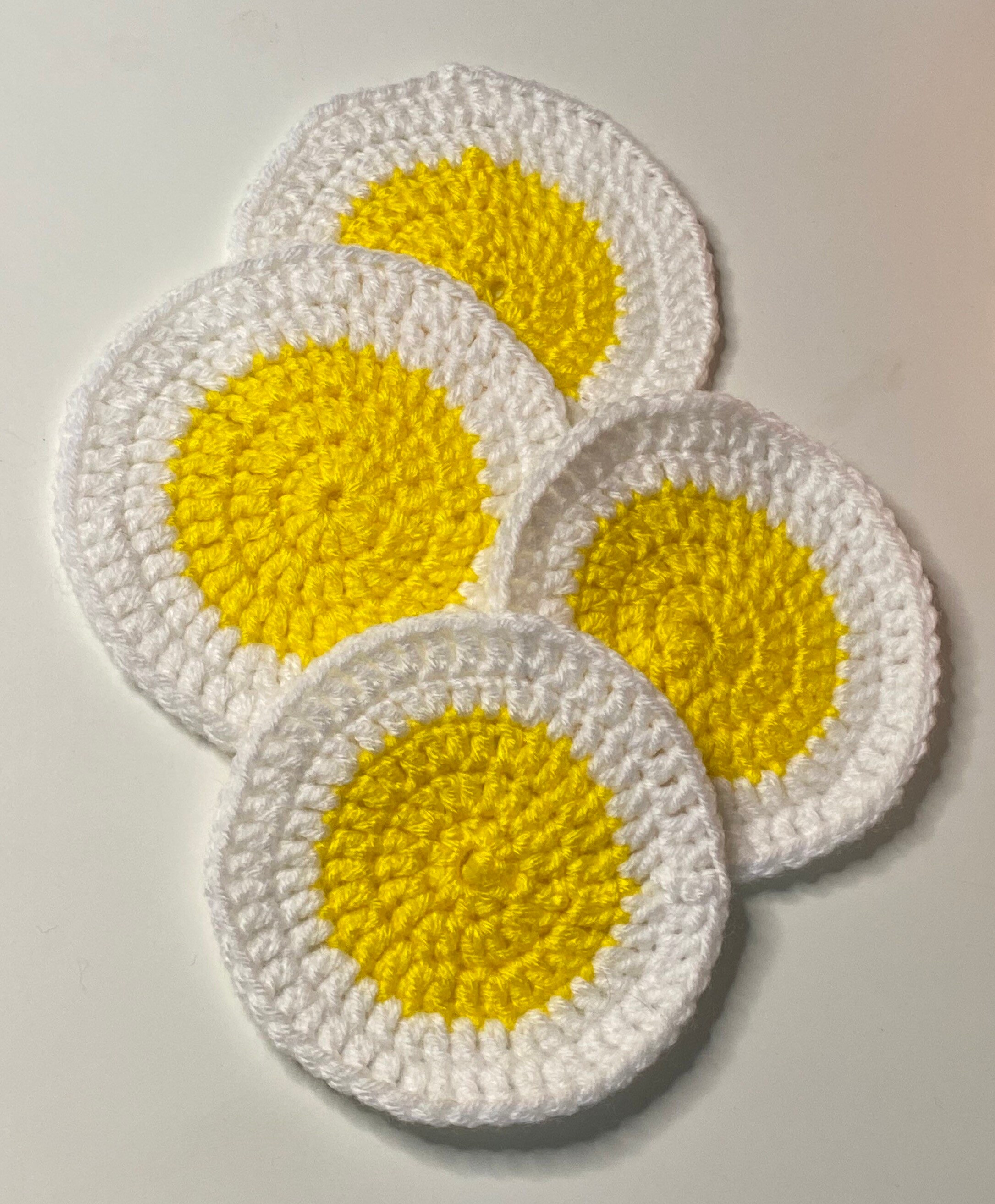 Crochet Round Egg Coasters Set of 4 Etsy