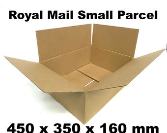 450 x 350 x 160 mm Royal Mail small parcel size  Single Wall cardboard box Parcel Postal Mailing Cardboard Box
