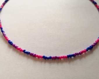 Bi Pride Beaded Necklace | Bisexual Jewelry Bisexuel Kette Bi Gifts Bi Merch Bi Rainbow